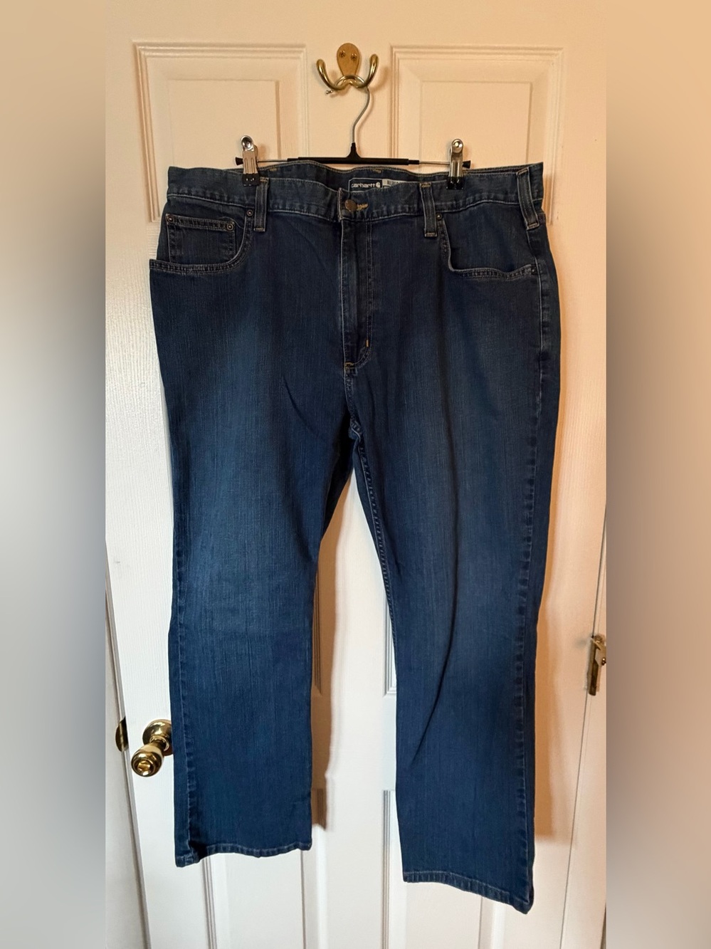 Carhartt Men’s Relaxed Fit Jeans in Dark Blue Denim